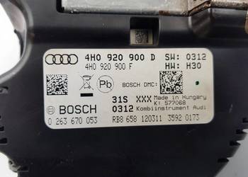 LICZNIK ZEGAR 4H0920900D A8 D4 PRZED LIFT 4.2TDI