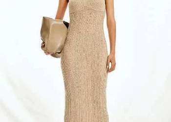 dwuwarstowa sukienka z ażurowej dzianiny H&M xxs 32