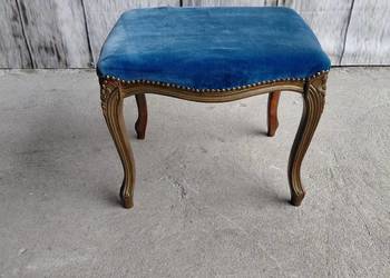 Stylowa pufa, podnóżek, taboret, granat Ludwik / 356