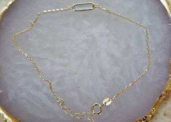 Złota Nowa bransoletka z cyrkonią dł.17-19cm.pr.375