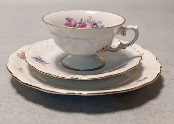 KPM Krister Filiżanka Friederike Trio Letni Bukiet Zestaw Śniadaniowy Śląsk