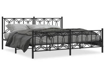 Łóżko Metalowe Czarne Rama Łóżka Ze Stelażem 193x203cm WM-376152