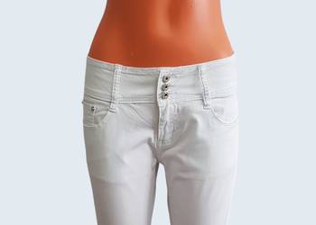 Damskie proste eleganckie białe bawełniane spodnie My Christy 40/L