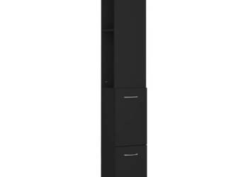 Szafka łazienkowa czarna 25x265x170cm materiał drewnopochodny WM-808432