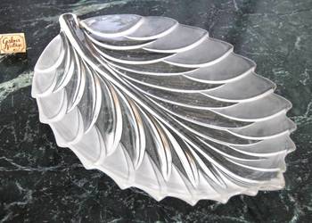 Walther Glas, kryształowa patera liść, kryształ vintage, 40 cm