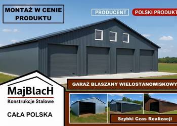 Garaż Blaszany Grafitowy z Bramami Wjazdowymi |Hala |Wiata – Maj-BlacH