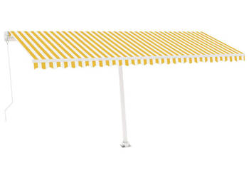Ręcznie zwijana markiza z LED 500x350 cm żółto-biała WM-3069663