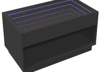 Stolik kawowy z LED Infinity czarny 90x50x50 cm WM-847666