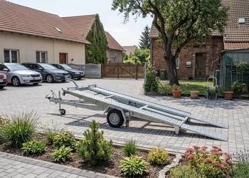 Wynajem przyczepa laweta DMC 1300, ładowność 1020kg uchylna