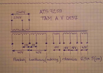 Transformator audio 330VA  2X27X40V i inne schemat