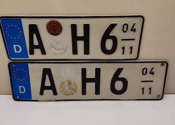 Tablica rejestracyjna Niemcy 2 sztuki A-H6