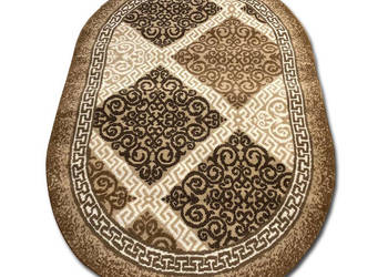 DYWAN OWALNY 160X230 GĘSTY WŁOS LAILA 15857 BROWN NOWOCZESNY MIĘKKIE RUNO