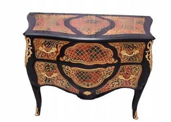 Komoda Szafa Boulle - Liczne Zdobienia Drewno + Brąz - UNIKAT