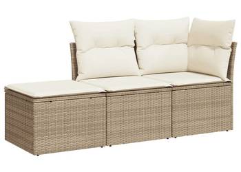 vidaXL 3-cz. zestaw mebli ogrodowych z poduszkami, beżowy(SKU:3249307)