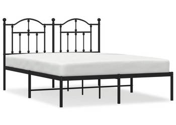 Łóżko Metalowe Czarne Rama Łóżka Ze Stelażem 140x190 cm WM-353439