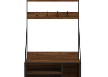 Wieszak na ubrania z miejscem na buty brązowy dąb 100x40x184cm WM-837871