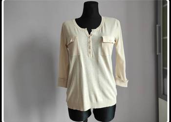 Mango Basic lekki kremowy sweterek na letnie wieczory 38 M