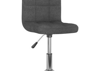 Stołek barowy obrotowy ciemnoszary tapicerowany tkaniną WM-334200