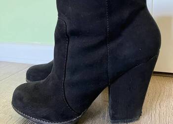 Czarne botki kozaki Zara Trafaluc jak zamsz 39