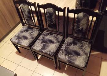 3 krzesła PRL czarne