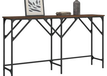 Stolik konsolowy brązowy dąb 140x29x75 cm WM-837761