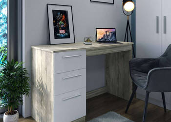 Biurko 120x78x53 (dąb sonoma+biały mat) Nowe