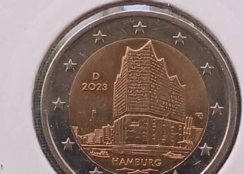 2 Euro Niemcy Hamburg 2023 r.- mennica F 2 Euro Niemcy Hamburg 2023 r.- mennica F