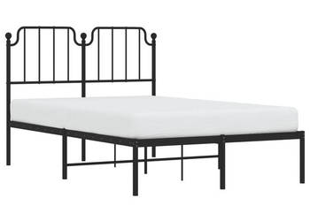 Łóżko Metalowe Czarne Rama Łóżka Ze Stelażem 120x190 cm WM-373884