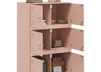 Szafka boczna różowa 67x39x107 cm stal WM-841656