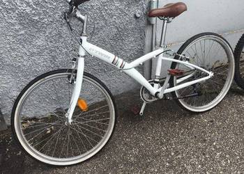 Ładny rower damski - biały z dodatkami brązowymi, model Poply 300 b-twin