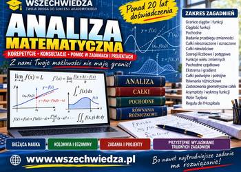Analiza matematyczna - korepetycje, rozwiązywanie zadań,wszechstronna pomoc