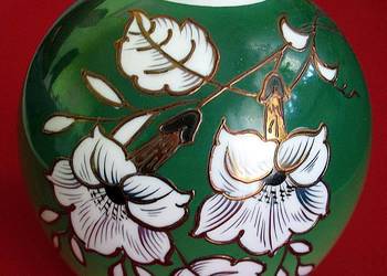 Wazon - Ręcznie malowany złoty relief - porcelana - 14 x 13 cm Kult GDR