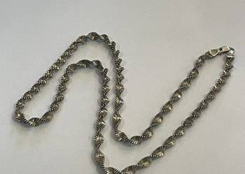 Elegancki naszyjnik srebrny 925 – skręcony splot typu spirala, 16,5 g