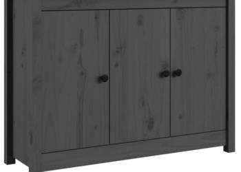 Szafka szara 100x35x74 cm lite drewno sosnowe WM-814561