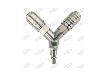 Rozdzielacz trójnik Y na dwóch  szybkozłączkach 93404