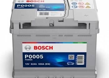 Akumulator Bosch 62Ah 550A EN P0005 PRAWY PLUS