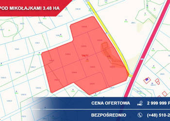 Kompleks działek budowlanych 3,48 ha, Tałty, gm. Mikołajki