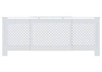 vidaXL Osłona na kaloryfer z MDF, biała, 205 cm（SKU:325555）