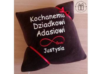 Prezent dla BABCI dzień DZIADKA poduszka z napisem haft imię