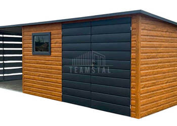 Schowek - domek ogrodowy 3,8x2,5m - wiata 3m drzwi okno dach  TS1128