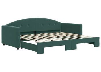 Sofa rozsuwana ciemnozielona aksamit 90x200 cm WM-3197303