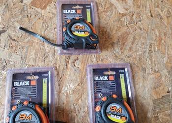 MIARA MIARKA METRÓWKA ZWIJANA TAŚMA 5M Z BLOKADĄ STALOWA BLACK