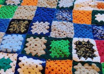 Patchworkowa narzuta ręcznie robiona pled koc unikat