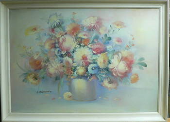 obraz kwiaty martwa natura - reprodukcja 110 x 70 cm
