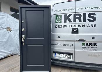 Drzwi zewnętrzne drewniane SCHLAGE czarne AMERYKAŃSKIE CAŁA POLSKA  I UE