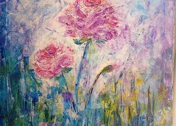 W gęstwinie. Ręcznie malowany obraz akrylowy