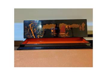 pojemnik pudełko szkatułka inkrustowana puzderko z laki ręcznie malowane az