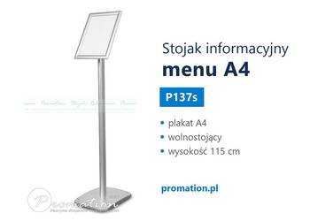 Stojak informacyjny menu A4 | srebrny | poziomy lub pionowy
