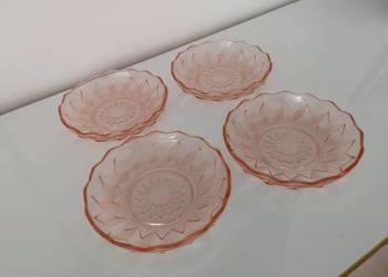 Talerzyki rosalinowe Art Deco vintage