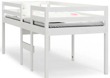 Wysokie łóżko białe lite drewno sosnowe 75x190 cm WM-821620